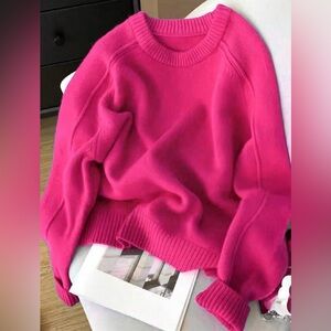 HOT PINK COZY SWEATER
